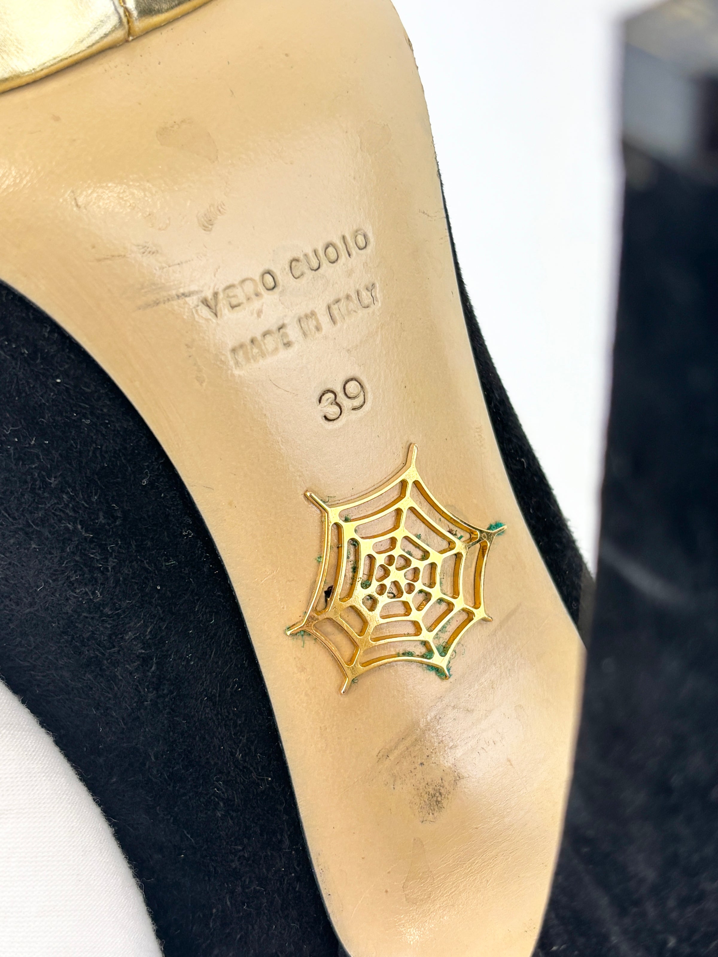 Dolly Platform Heels in Black Suede Size 39