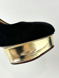 Dolly Platform Heels in Black Suede Size 39