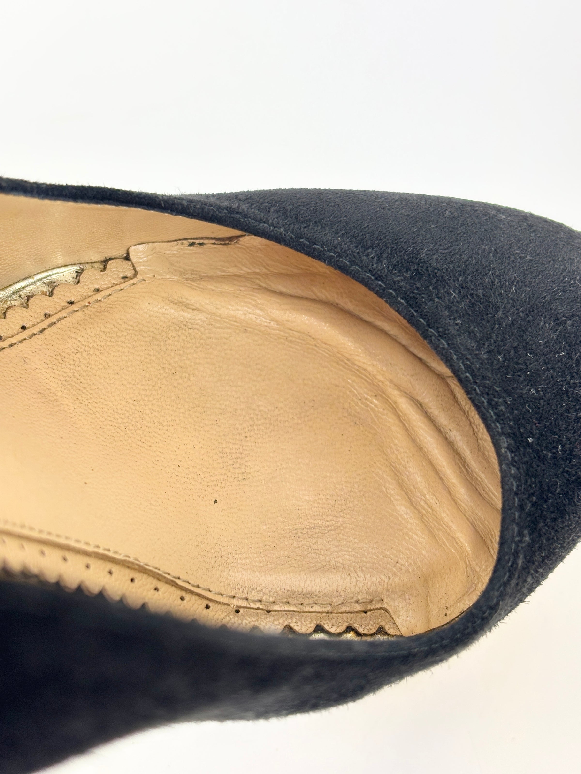 Dolly Platform Heels in Black Suede Size 39