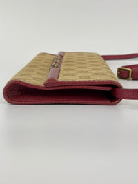 Vintage Bamboo Clutch Bag in Beige / Red GG Fabric