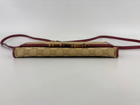 Vintage Bamboo Clutch Bag in Beige / Red GG Fabric