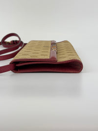 Vintage Bamboo Clutch Bag in Beige / Red GG Fabric