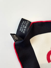 Coco Mark Scarf Silk in Black / White / Red