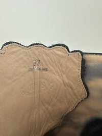 Crinkled Black Patent Leather Ankle Boots Size 37