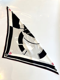 Coco Mark Scarf Silk in Black / White / Red