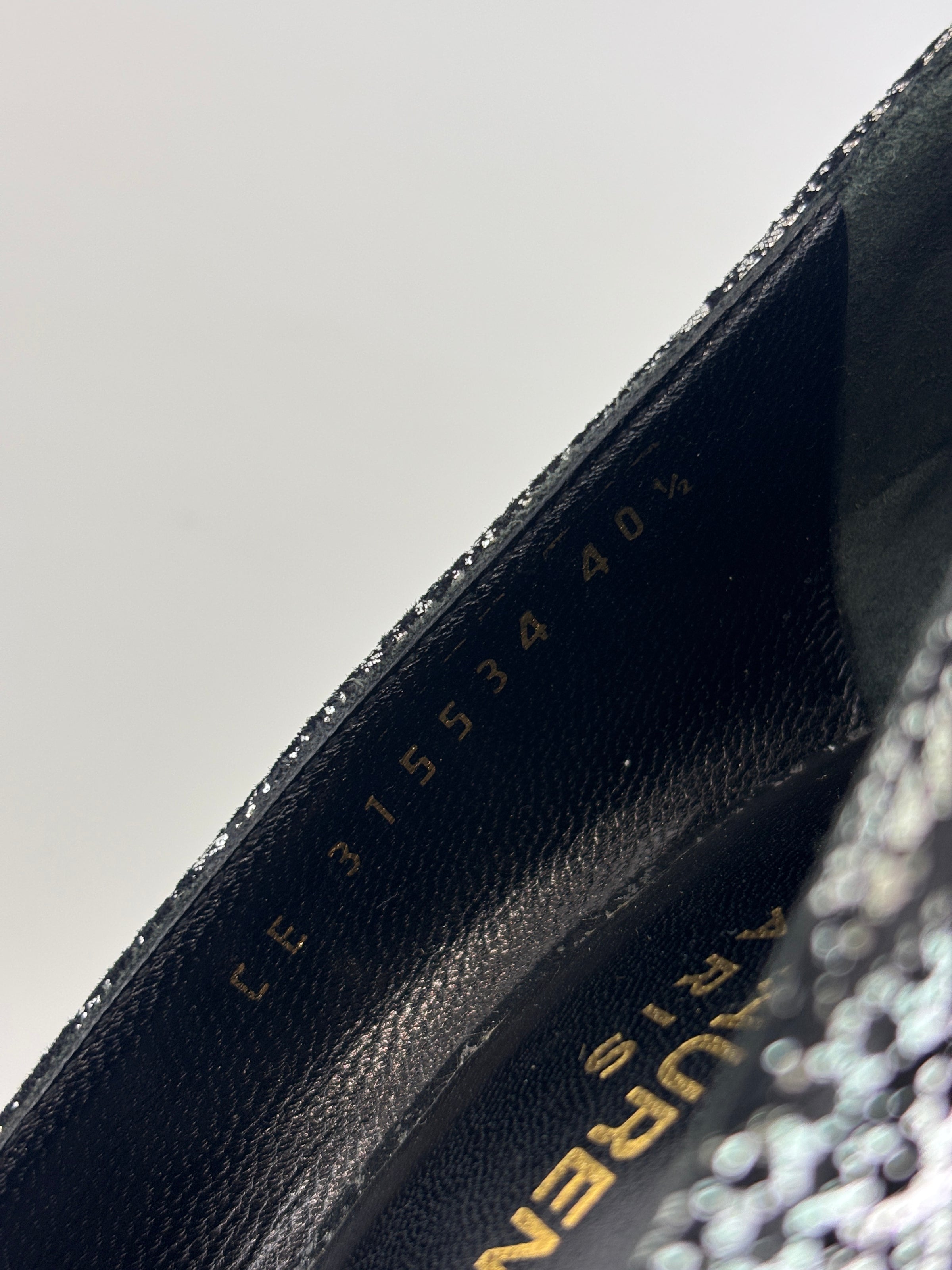 Suede Foil Print Pumps in Black / Silver Size 40.5