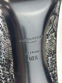 Suede Foil Print Pumps in Black / Silver Size 40.5