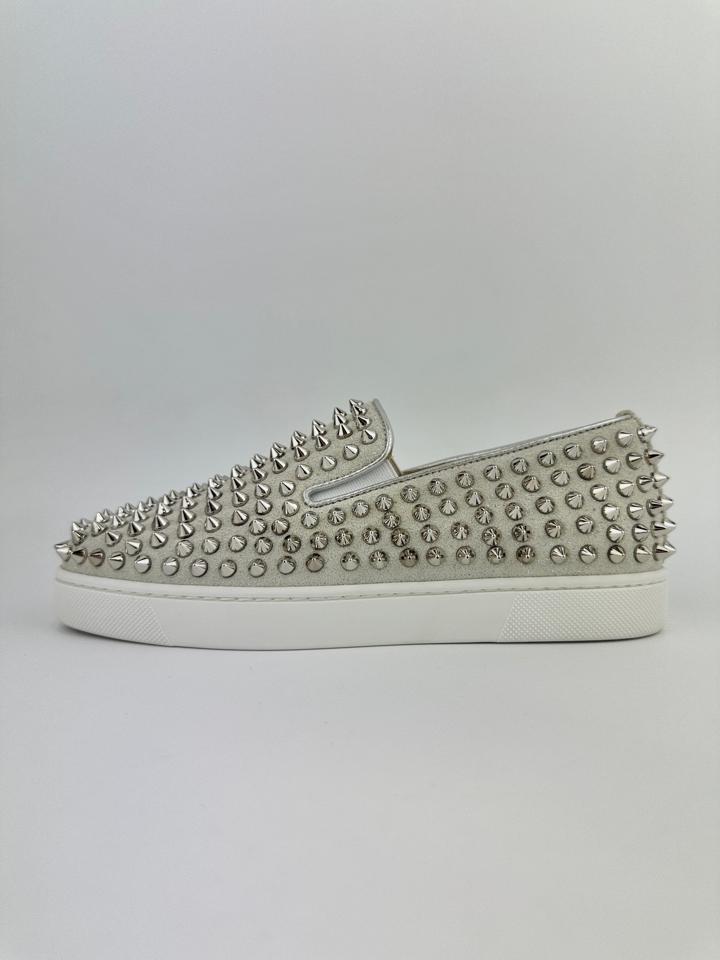 Roller Boat Grey Glitter Suede Sneakers Size 35.5