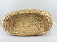 Large Leather Trimmed Raffia Ella Straw Basket Tote