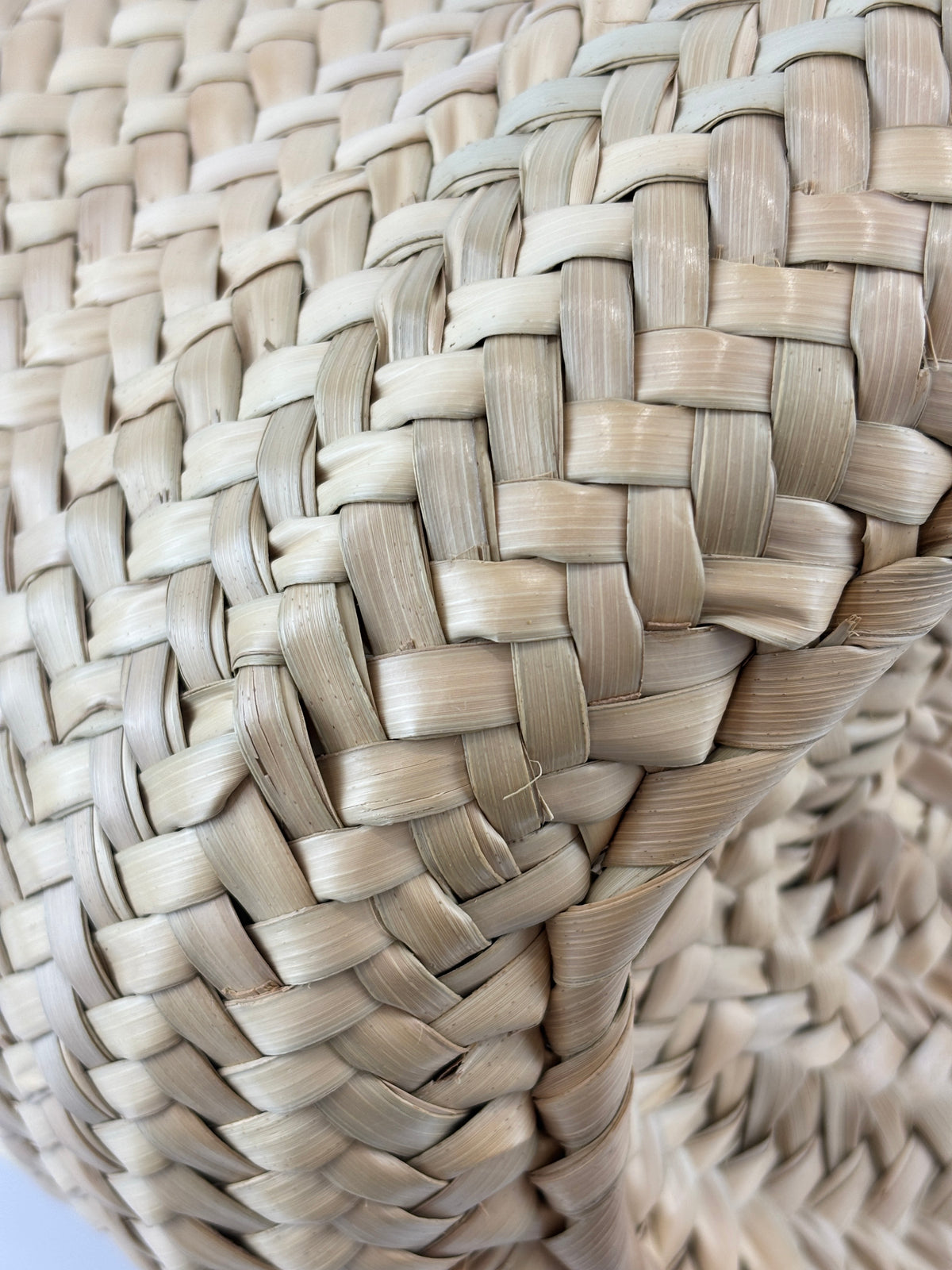 Large Leather Trimmed Raffia Ella Straw Basket Tote