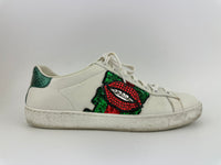 431919 Ace White Leather Embroidered Sequin Sneakers Size 36