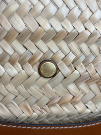 Large Leather Trimmed Raffia Ella Straw Basket Tote