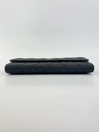 A50096 Flap Wallet Black Caviar Leather GHW