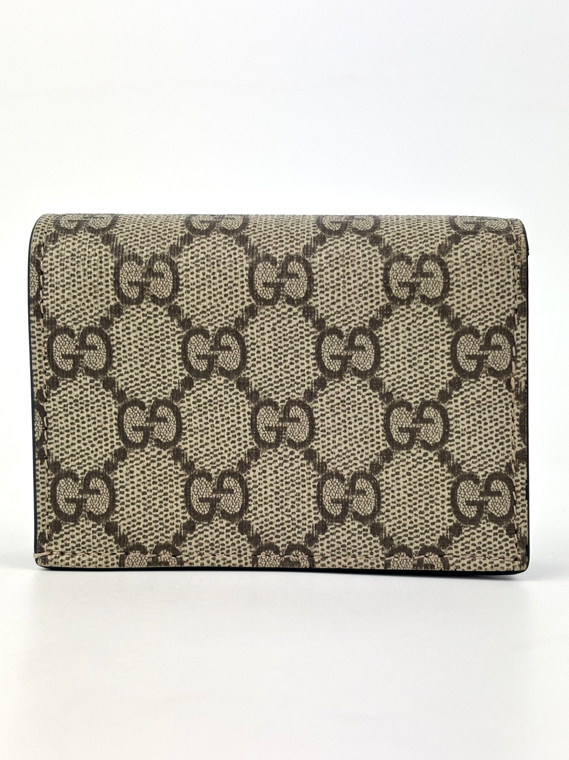 Bi-Color GG Marmont Card Case Wallet Beige/Black