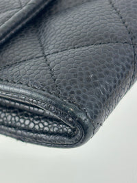 A50096 Flap Wallet Black Caviar Leather GHW
