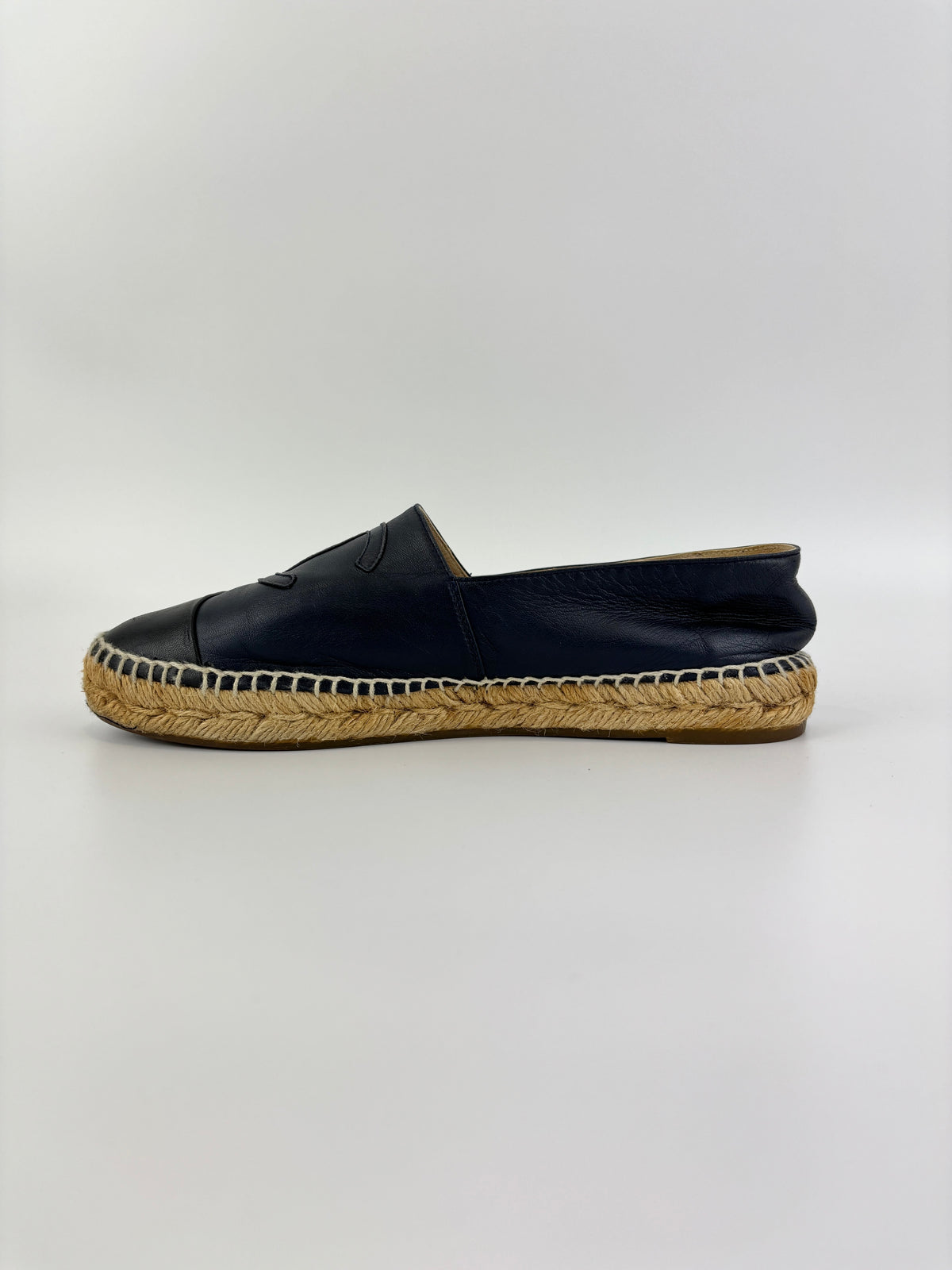 G29762 Espadrilles in Blue / Black Lambskin - Size 39