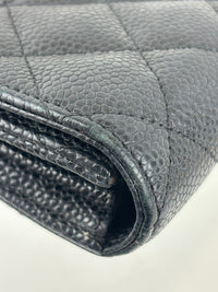 A50096 Flap Wallet Black Caviar Leather GHW