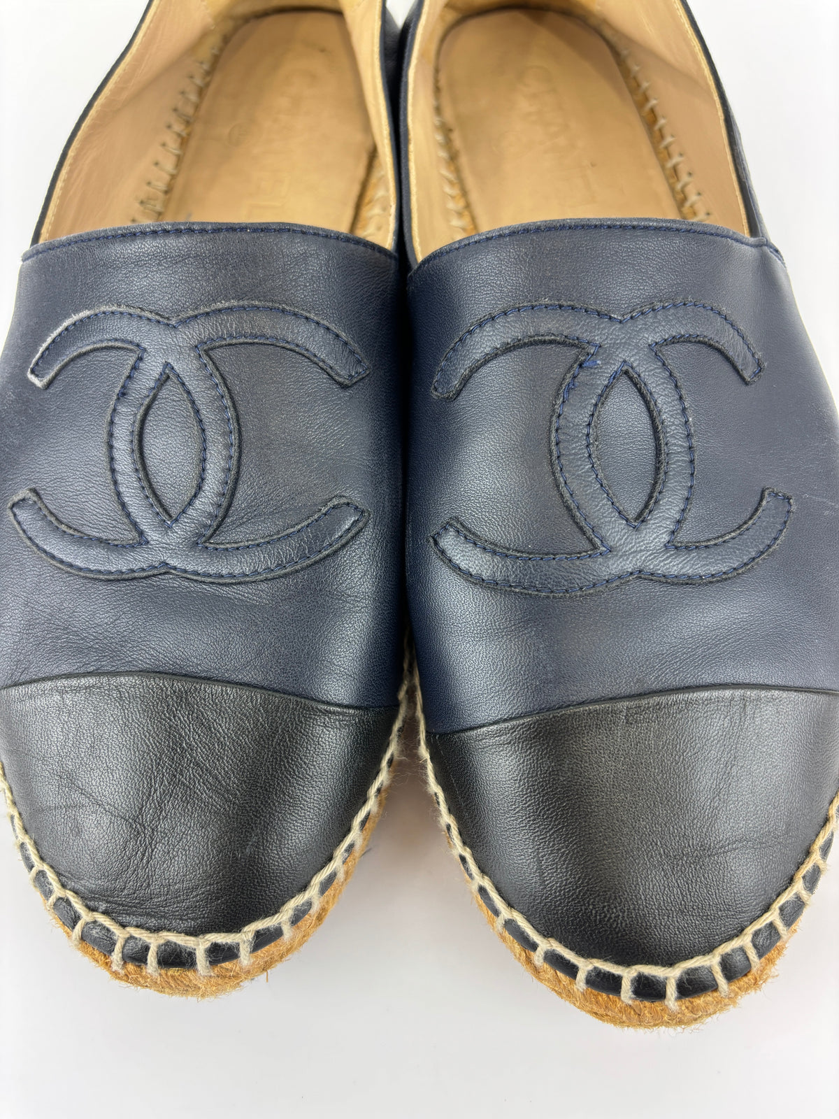 G29762 Espadrilles in Blue / Black Lambskin - Size 39