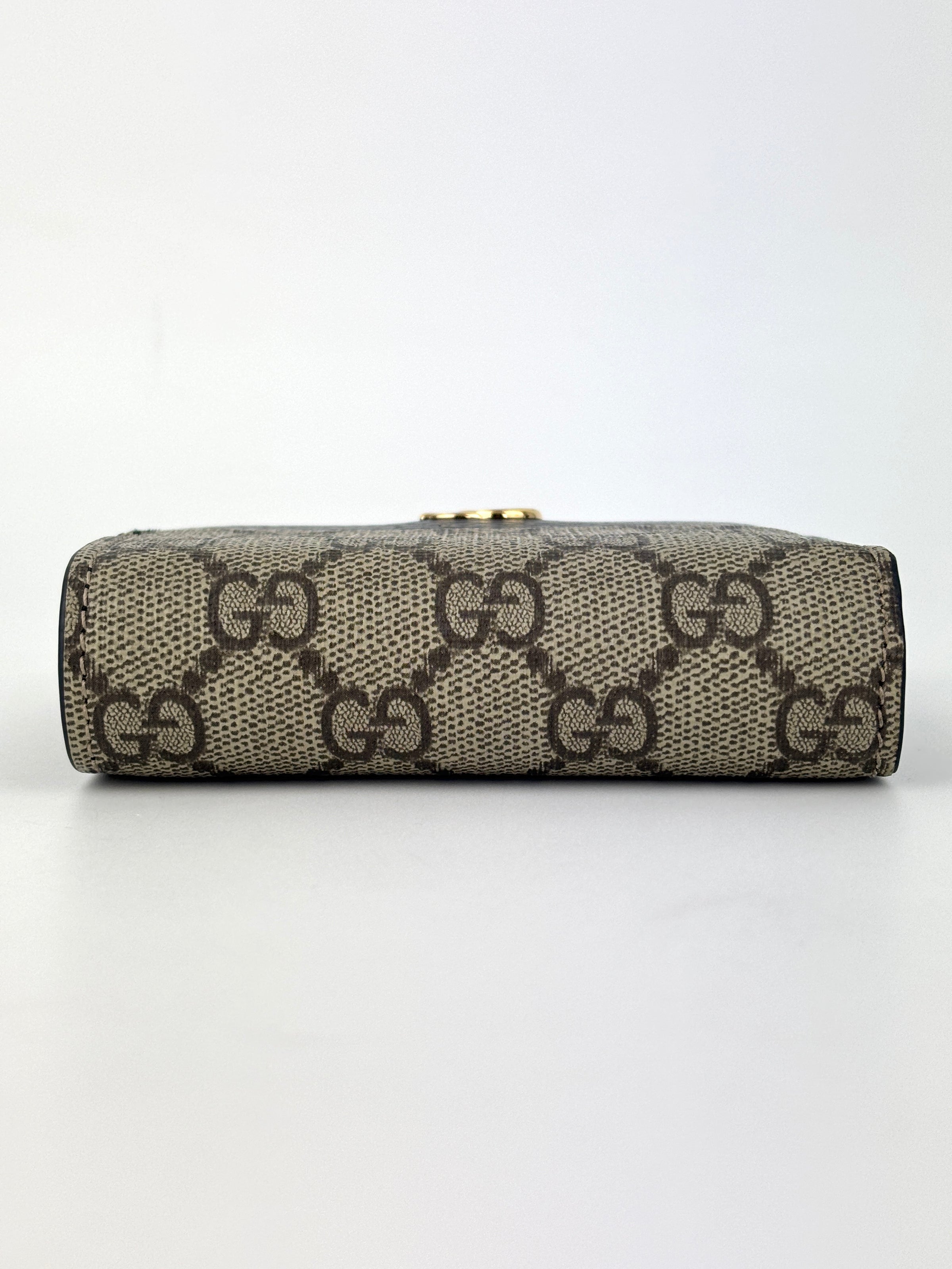 Bi-Color GG Marmont Card Case Wallet Beige/Black