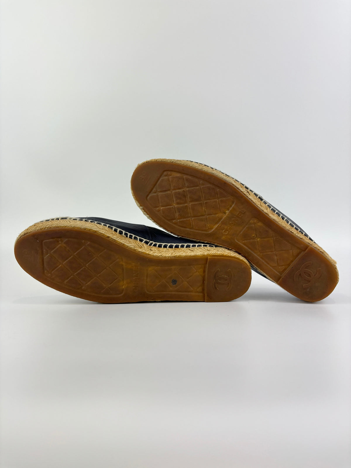 G29762 Espadrilles in Blue / Black Lambskin - Size 39