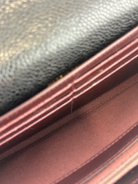 A50096 Flap Wallet Black Caviar Leather GHW