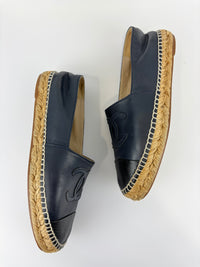 G29762 Espadrilles in Blue / Black Lambskin - Size 39