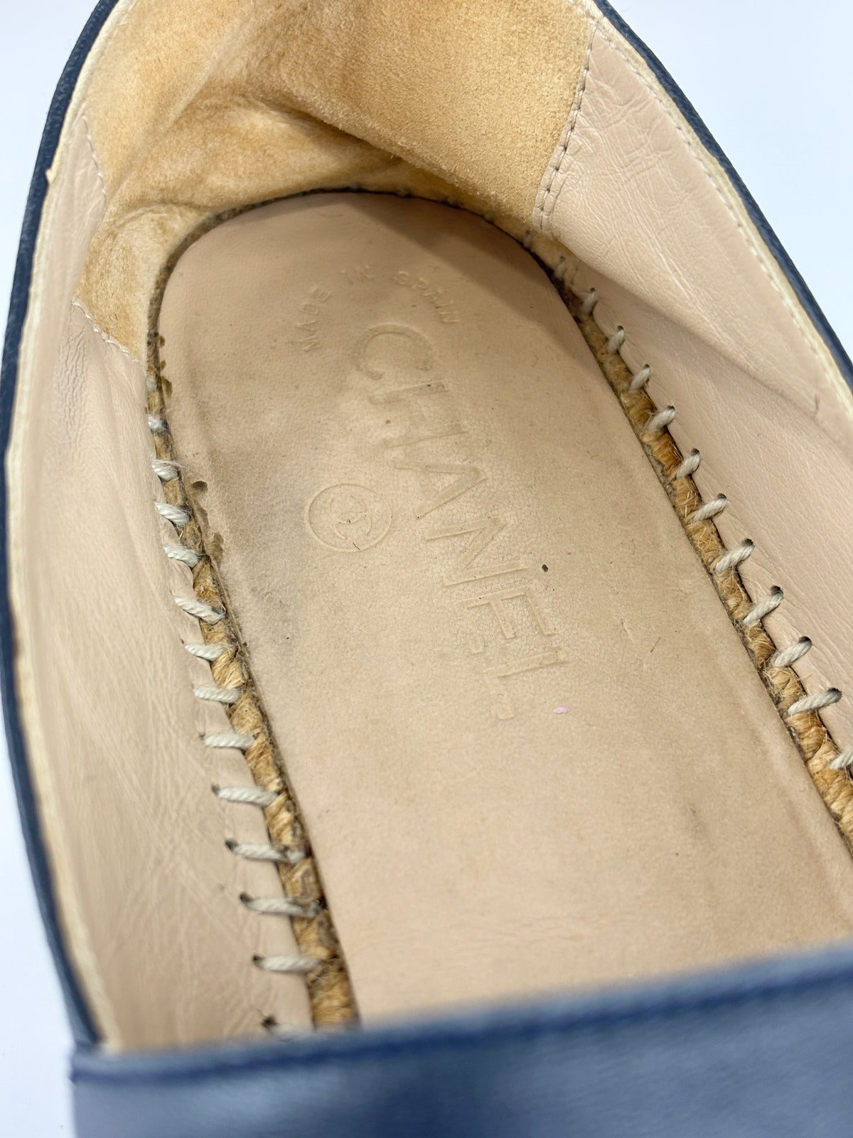 G29762 Espadrilles in Blue / Black Lambskin - Size 39