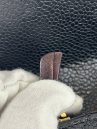 A50096 Flap Wallet Black Caviar Leather GHW