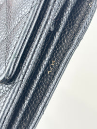 A50096 Flap Wallet Black Caviar Leather GHW