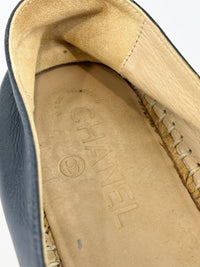 G29762 Espadrilles in Blue / Black Lambskin - Size 39
