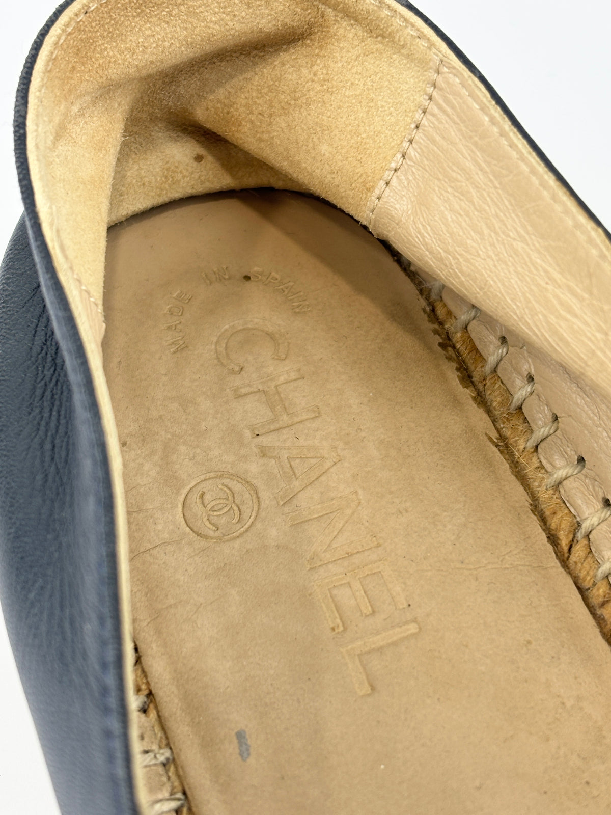 G29762 Espadrilles in Blue / Black Lambskin - Size 39
