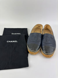G29762 Espadrilles in Blue / Black Lambskin - Size 39