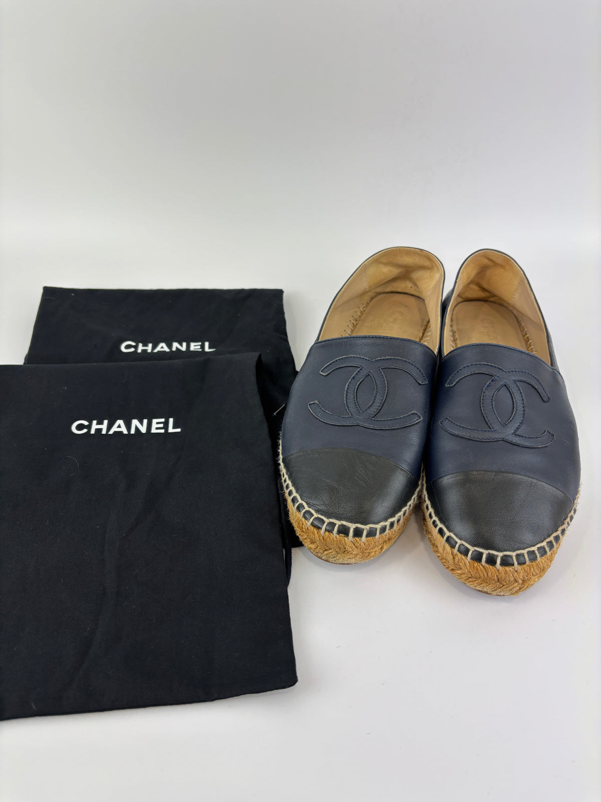 G29762 Espadrilles in Blue / Black Lambskin - Size 39