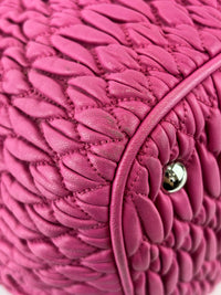 RN0896 Matelasse Nappa Crystal Leather Satchel Fuchsia