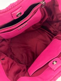 RN0896 Matelasse Nappa Crystal Leather Satchel Fuchsia