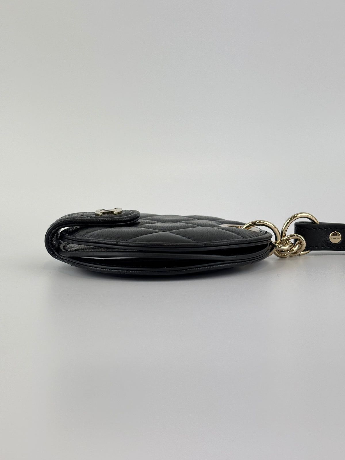 20C CP0950 Quilted Lambskin Luggage Tag in Black