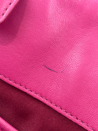 RN0896 Matelasse Nappa Crystal Leather Satchel Fuchsia