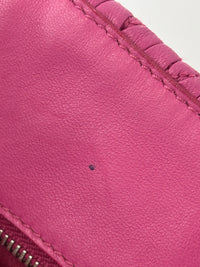 RN0896 Matelasse Nappa Crystal Leather Satchel Fuchsia