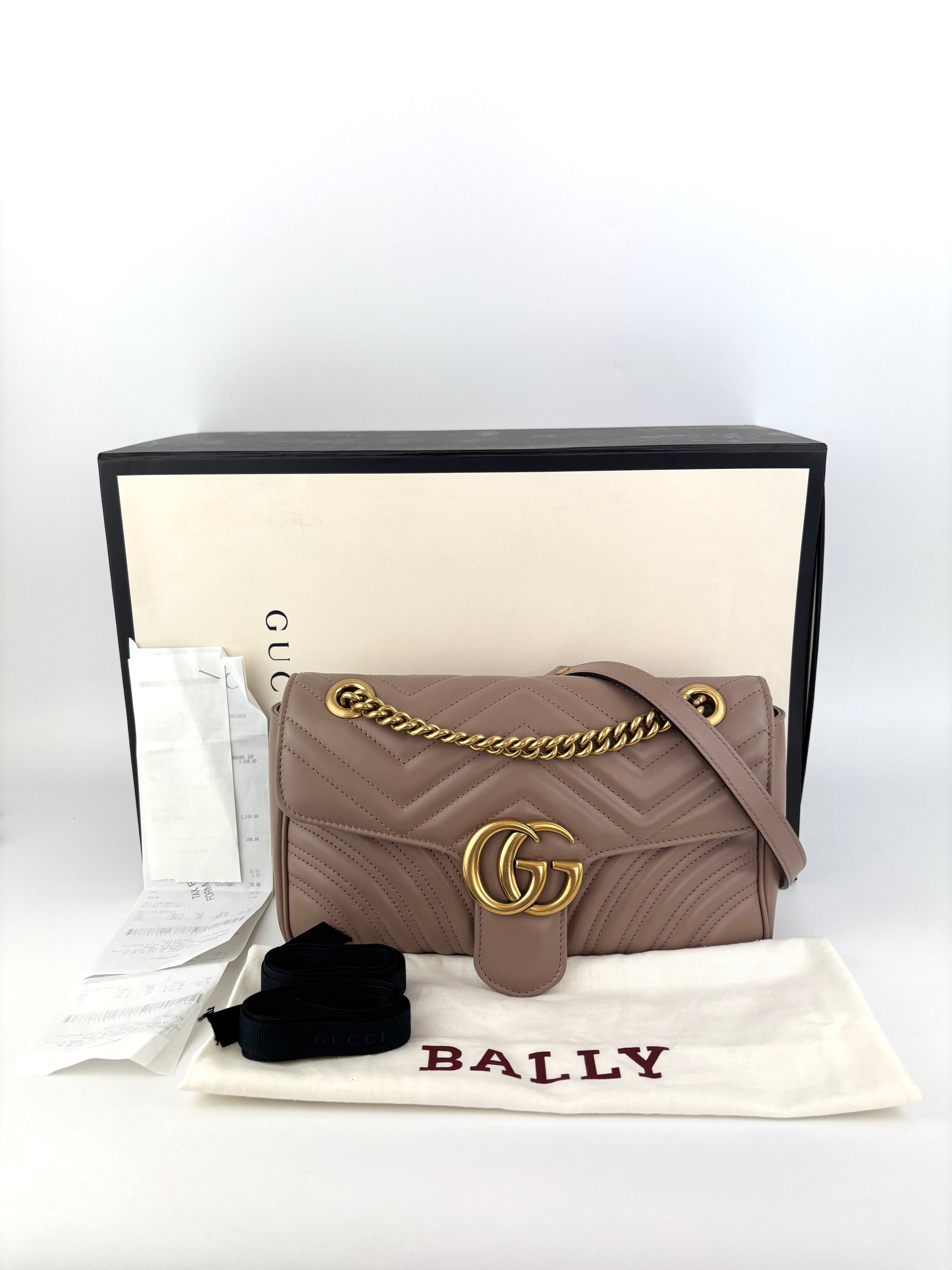 443497 GG Marmont Medium Shoulder Bag Taupe