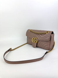 443497 GG Marmont Medium Shoulder Bag Taupe