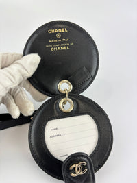 20C CP0950 Quilted Lambskin Luggage Tag in Black