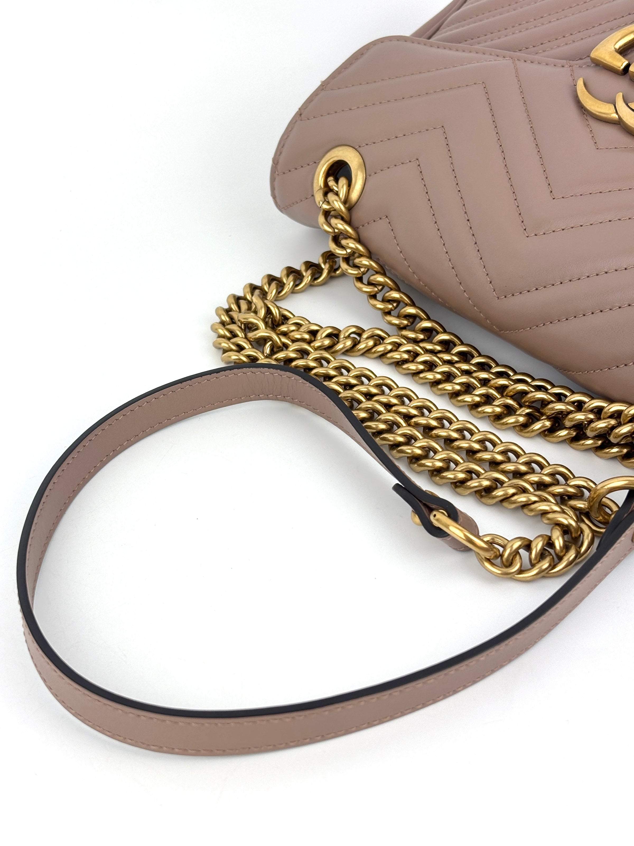 443497 GG Marmont Medium Shoulder Bag Taupe