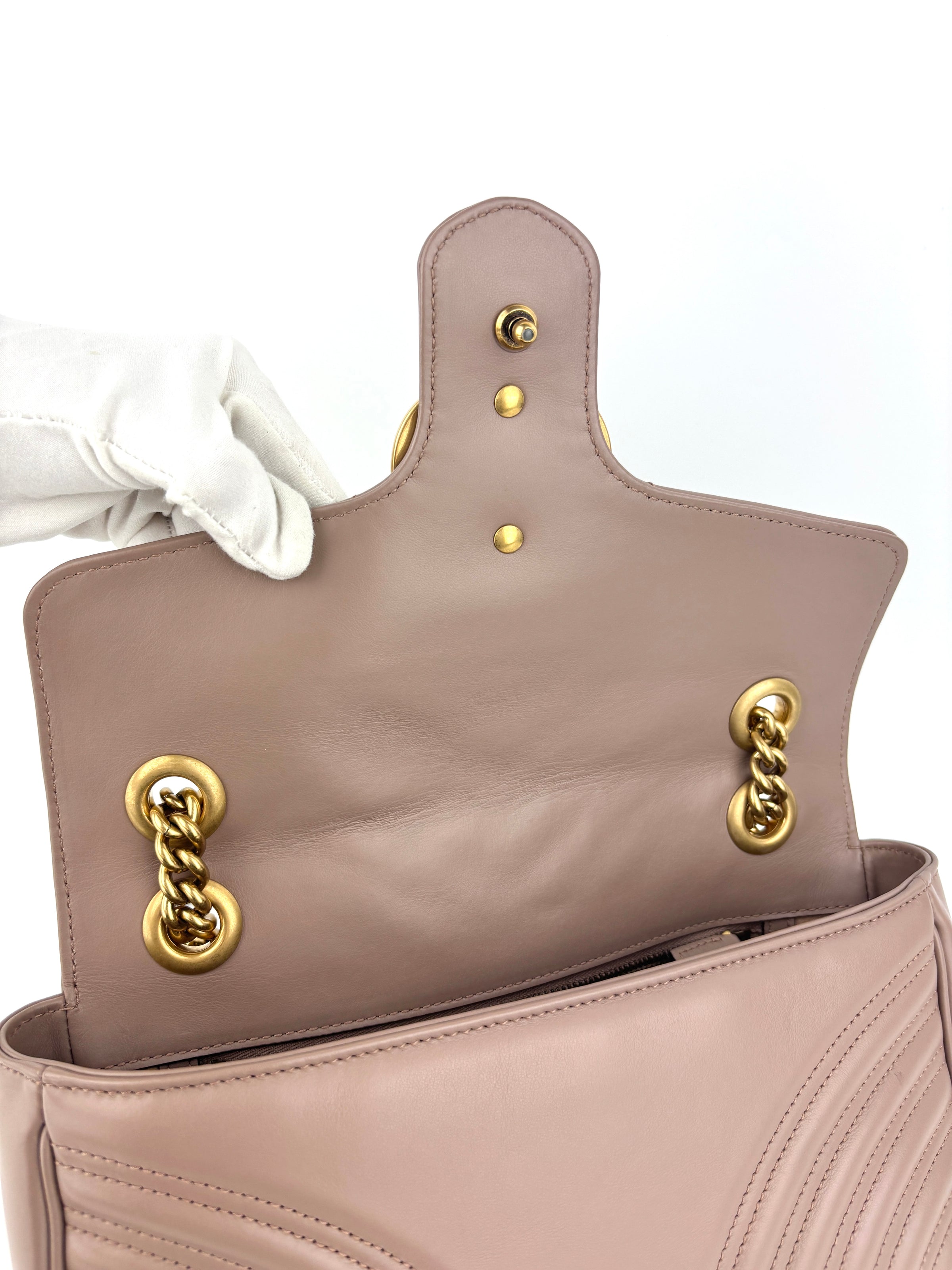 443497 GG Marmont Medium Shoulder Bag Taupe