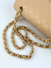 Classic Flap Medium Beige Caviar GHW - Glampot