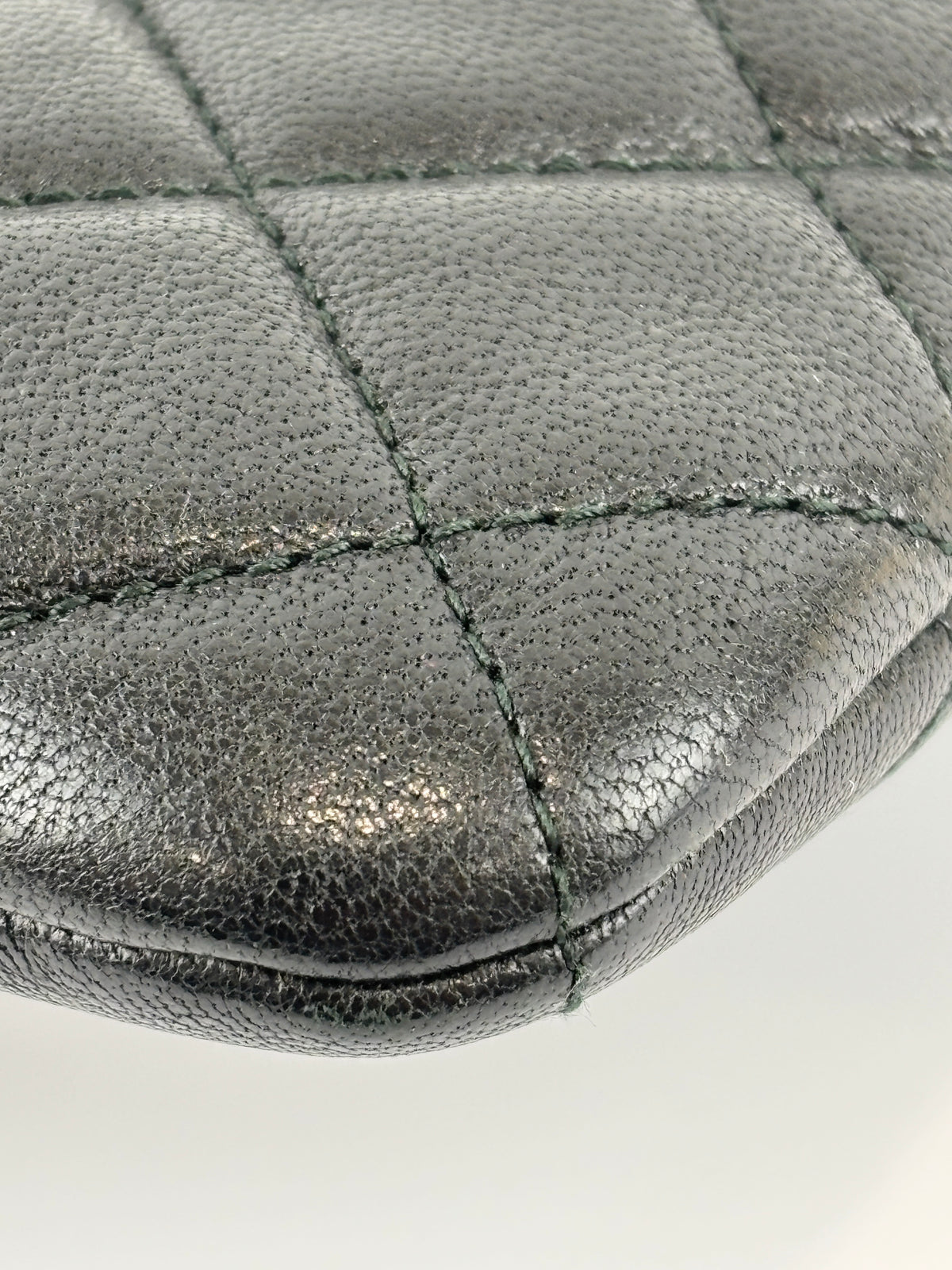 Mademoiselle Large O Case Clutch in Black Quilted Sheepskin