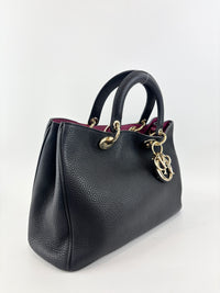 Diorissimo Medium Black Pebbled Leather Tote