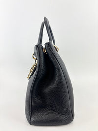Diorissimo Medium Black Pebbled Leather Tote