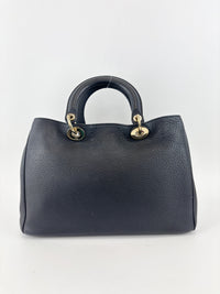 Diorissimo Medium Black Pebbled Leather Tote