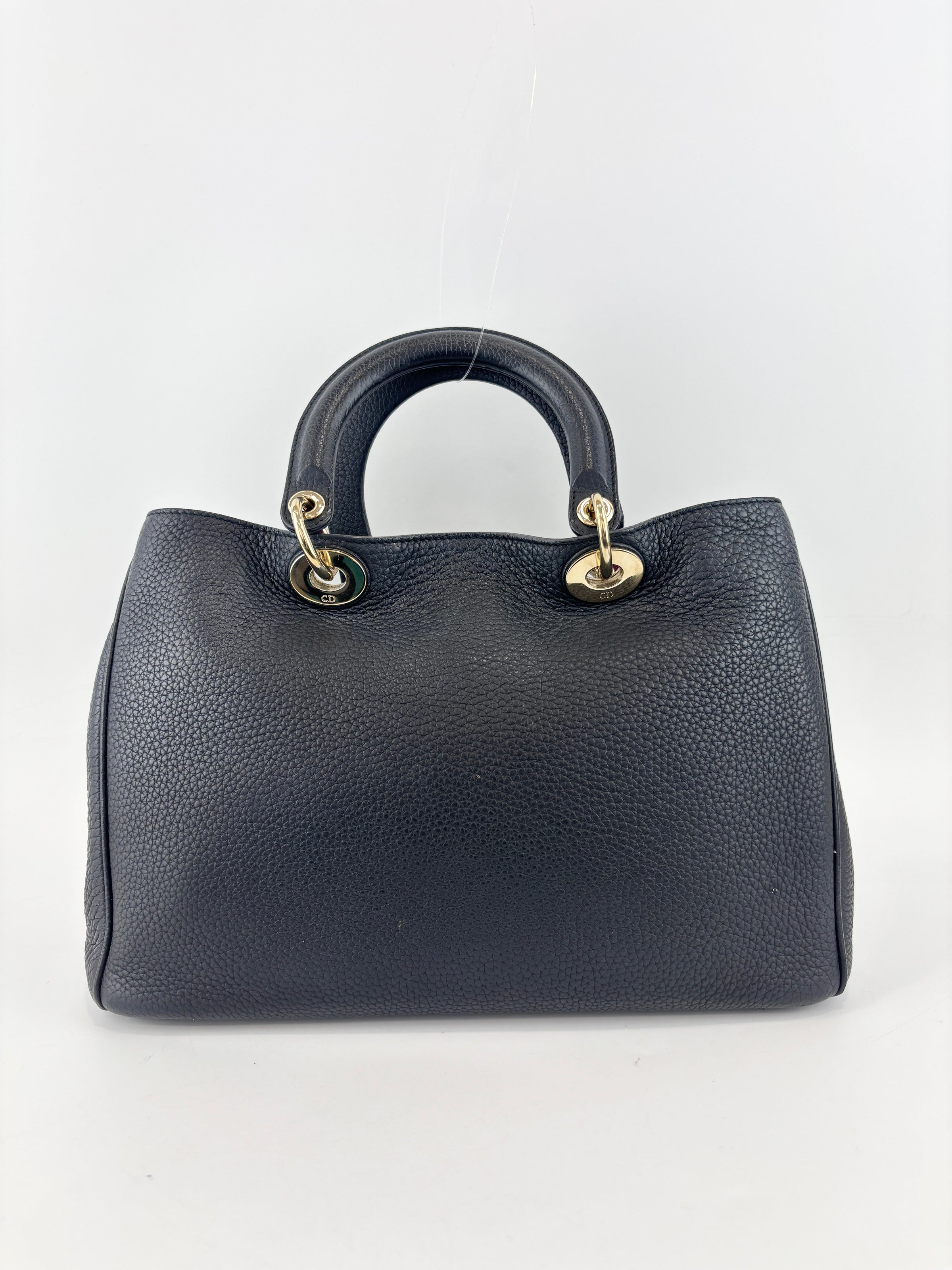 Diorissimo Medium Black Pebbled Leather Tote