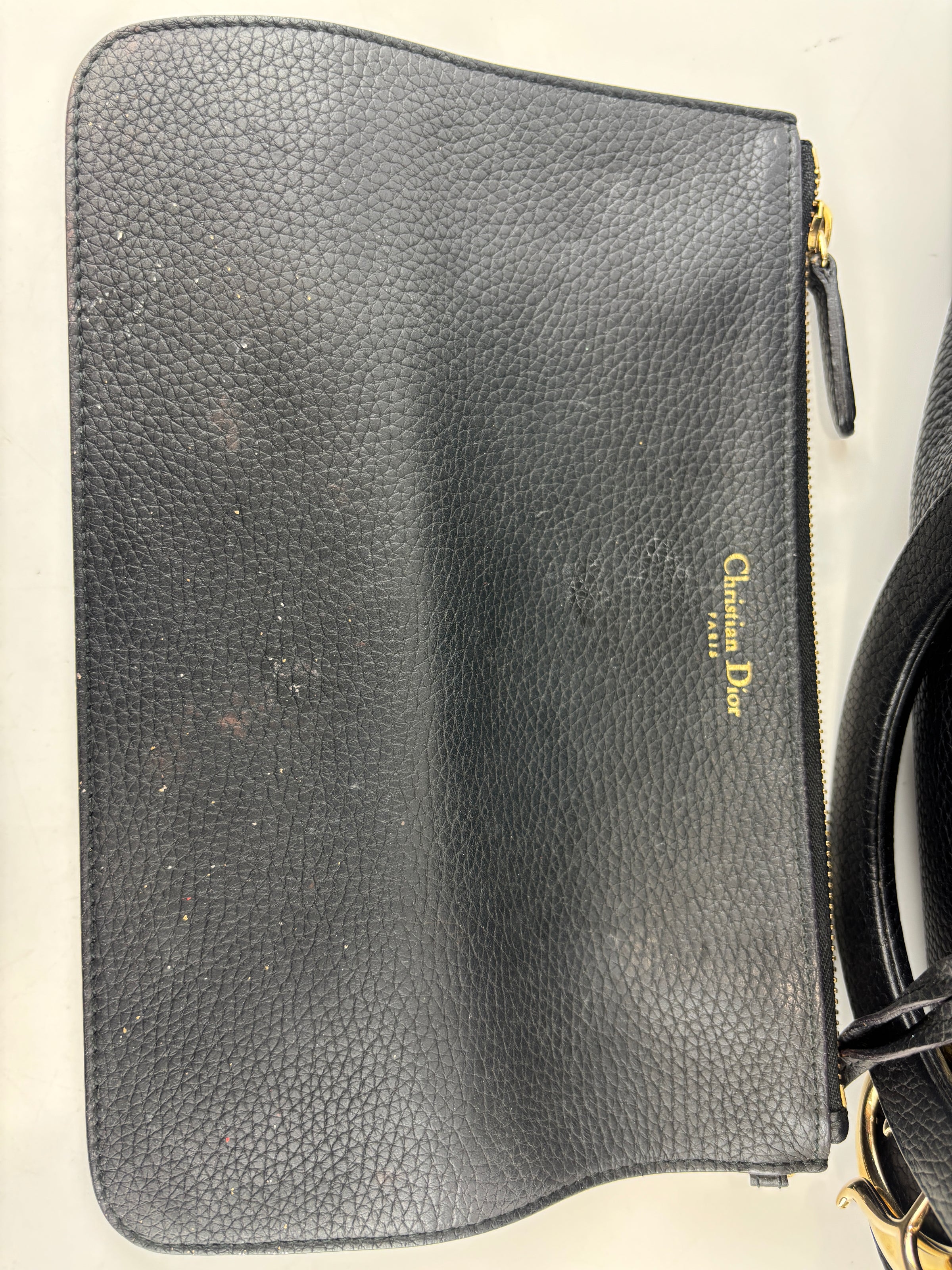 Diorissimo Medium Black Pebbled Leather Tote